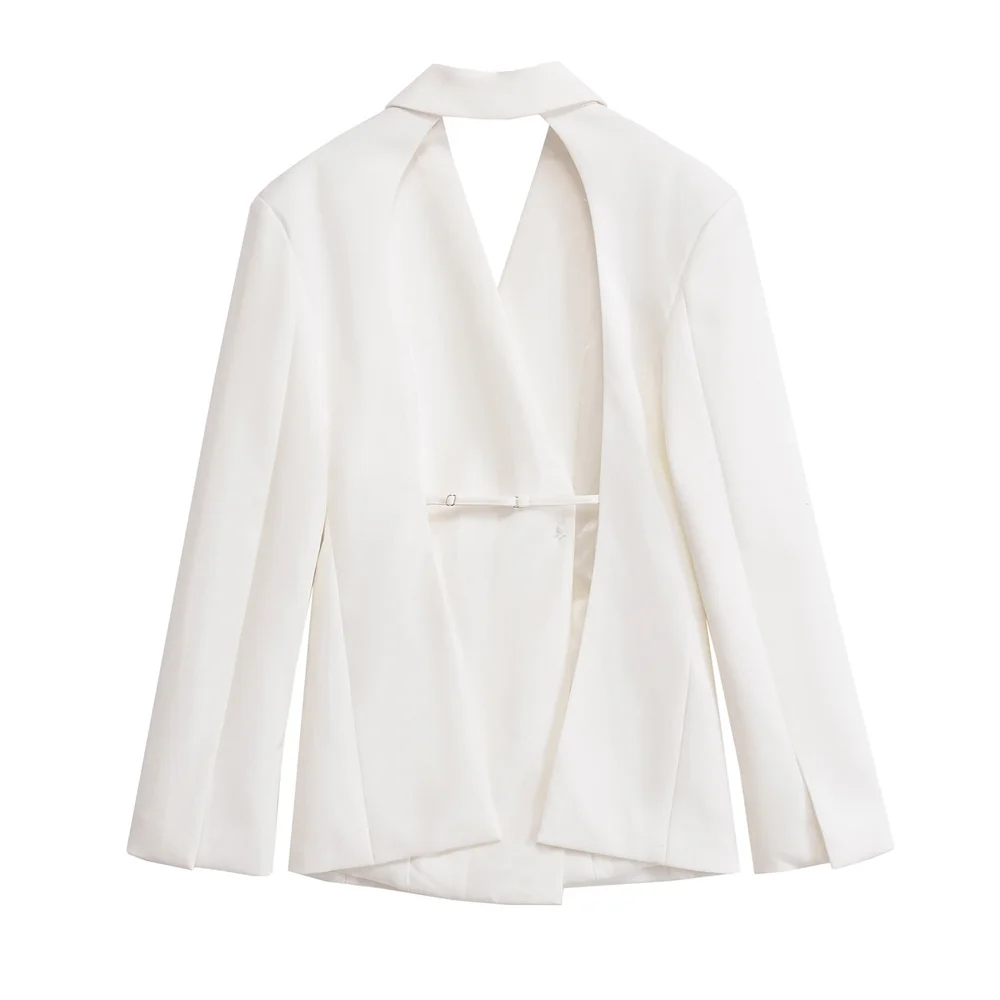 Manteau de costume à manches longues pour femmes, nouveau produit d'été, mode décontractée, Design polyvalent, dos creux