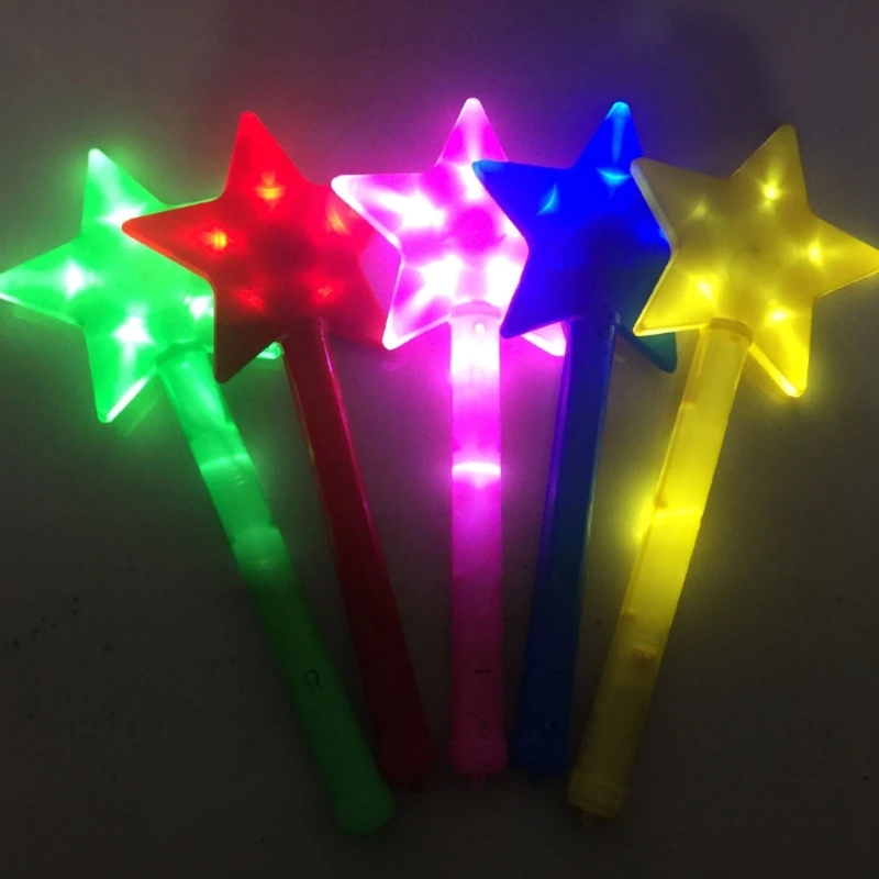 Light Up Stick Wand Toy LED Sparklers with 3 Light Modes Star Shape Flashing Sticks for Wedding Birthday Party