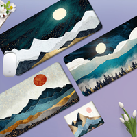 Art Gold Mountains And Moon Non-slip Lockedge Office Student Gaming Thickened Large Writing Pad Cushion Mouse Pad For PC Mouse