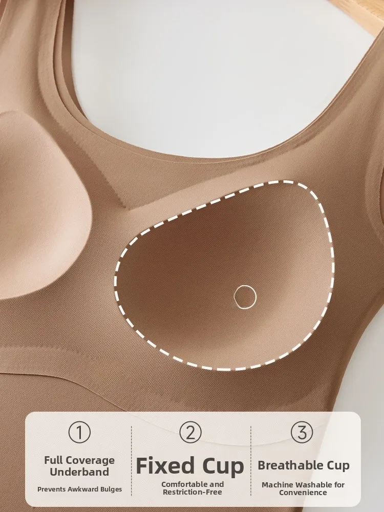 Sl – gilet à bretelles en soie glacée pour femmes, sans soutien-gorge, vêtements intérieurs d'été, haut blanc pouvant être porté seul, tissu en Nylon Ultra fin