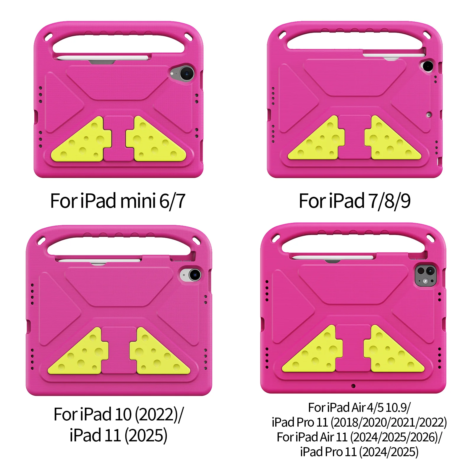Kindveilige schokbestendige iPad hoes EVA stand cover voor iPad Air 11 2026 iPad 7/8/9 10.2 Mini 6/7 iPad 10 iPad Pro 11 Anti-val bescherming