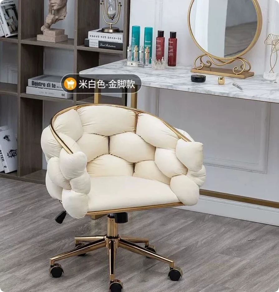 Стильное эргономичное вращающееся кресло с колесиками для макияжа. Удобное сиденье в стиле пузырьков. Дышащая сетка. Прочный вращающийся табурет.