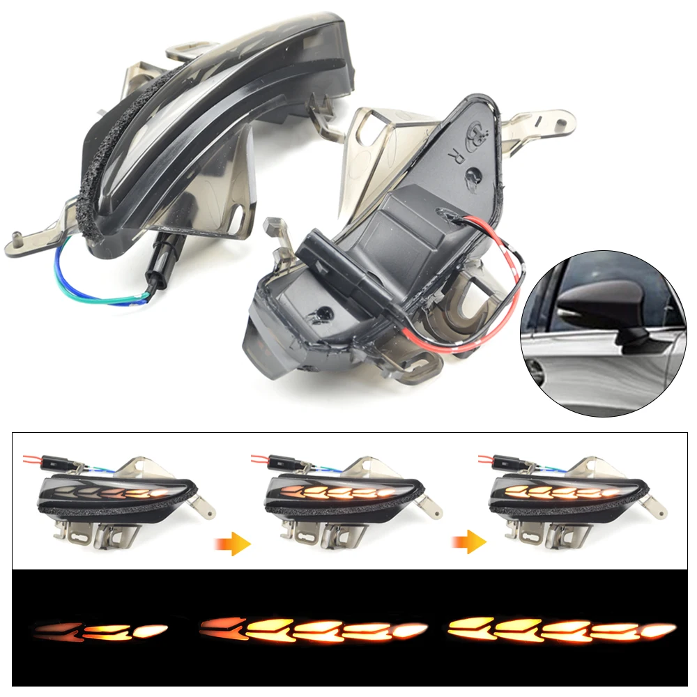 2pcs Dynamic Turn Signal LED Light Side Mirror Indicator For Lexus CT 200h ES 250 300h 350 IS 200t 250 300 350 LS 460