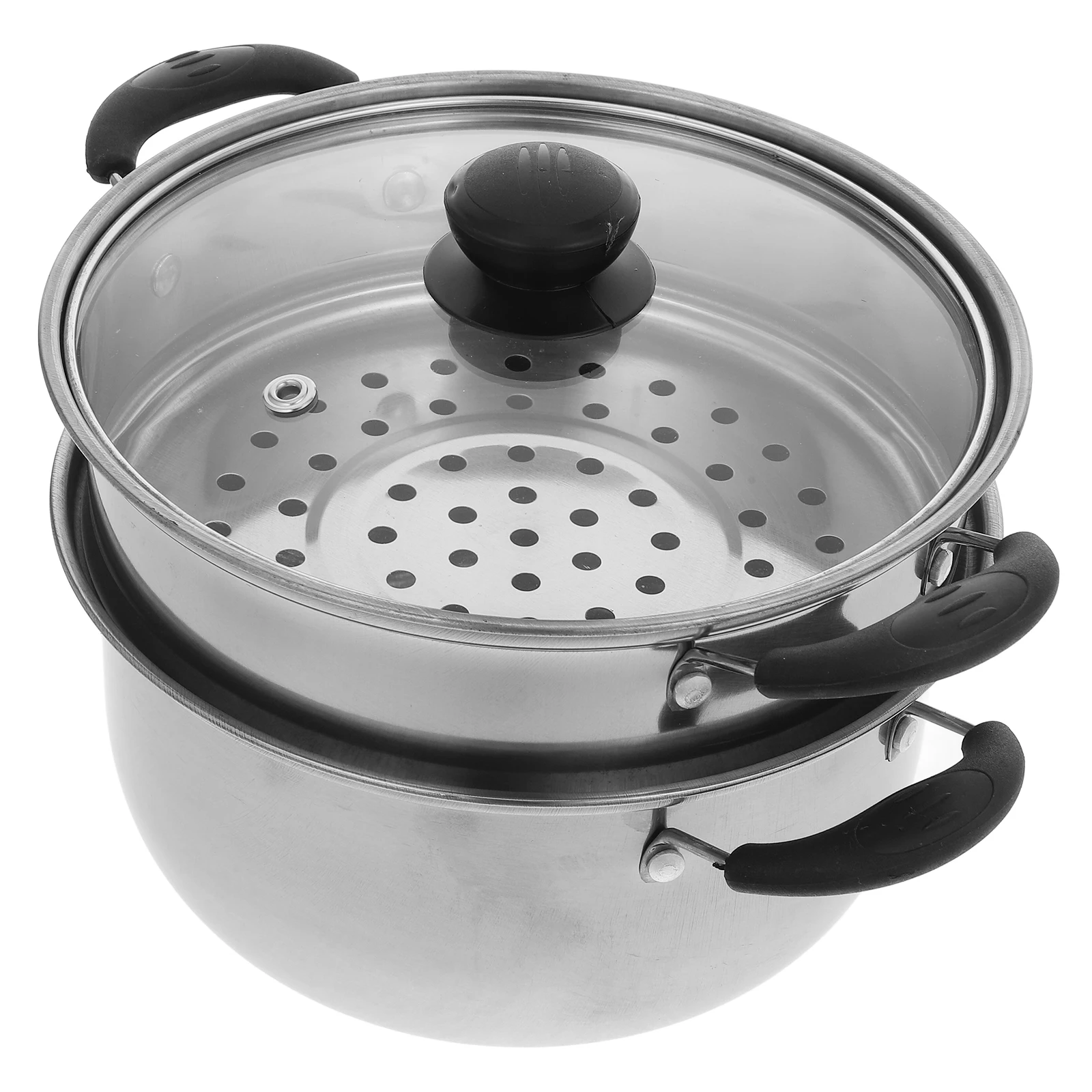 

Stainless Steel Steamer Pot 3in1 Deep Capacity Non Stick Cooking Kitchenware Soup Stock Evaporation Food Casseroles