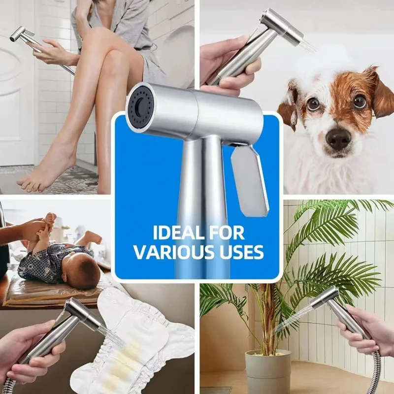 Toilet Accessory Health Faucet Spray Gun Suit Toilet Flushing Water Gun304Stainless Steel Boost Nozzle