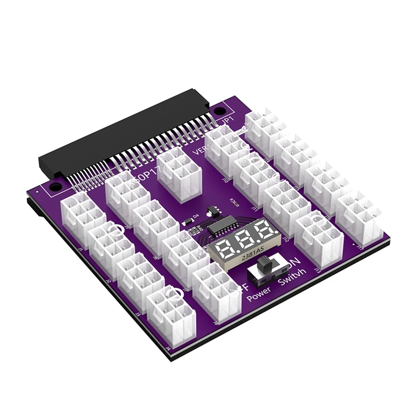 ATX 17 X 6Pin Power Supply Breakout Board Adapter Converter For Ethereum BTC Mining