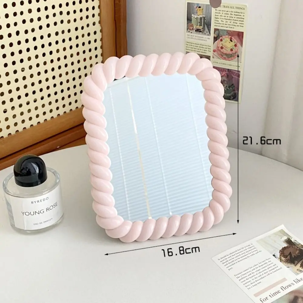 Creative Cartoon Makeup Mirror Round Square Dressing Table Mirror Wall Hanging Cream Style Folding Princess Mirror