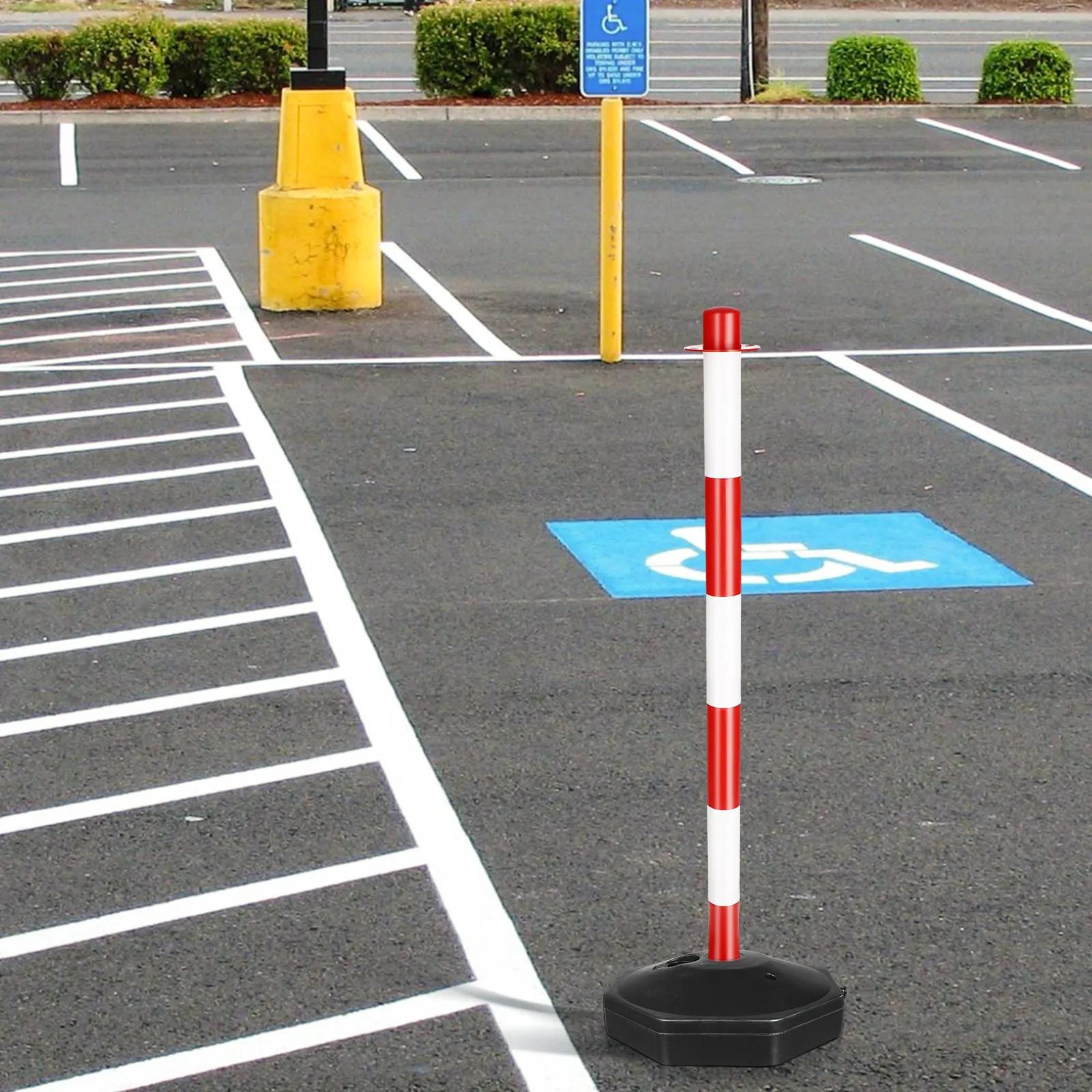Warning Column Red White Elastic Isolation Pile Fillable Base Stable Anti-Collision Guardrail Traffic Warning Cone Road Use
