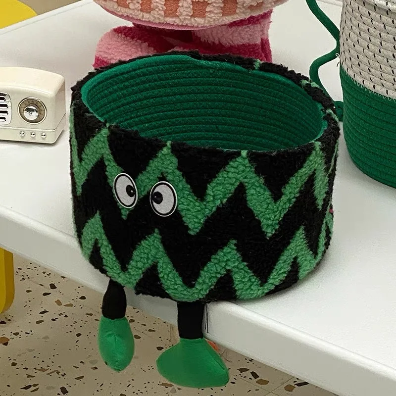 Cesta de almacenamiento de cuerda de monstruo lindo, gran capacidad, escritorio de sandía de alta belleza, adorno creativo para el hogar, almacenamiento MISCELÁNEA