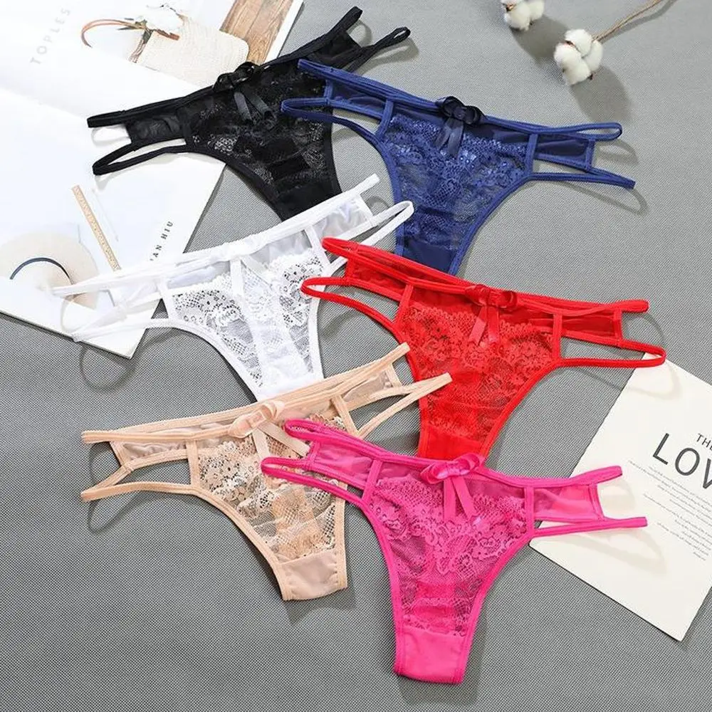 Transparent Comfortable Thong Hollow Out Lace Underpants Sexy Panties Female Underwear Lingerie Briefs