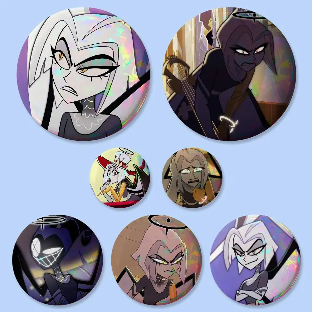 Lute H-HazbinS Badges 25 32 44 58 75 Mm Round Cosplay Pin Bag Decor Fans Collect Friends Gifts Brooch Souvenir