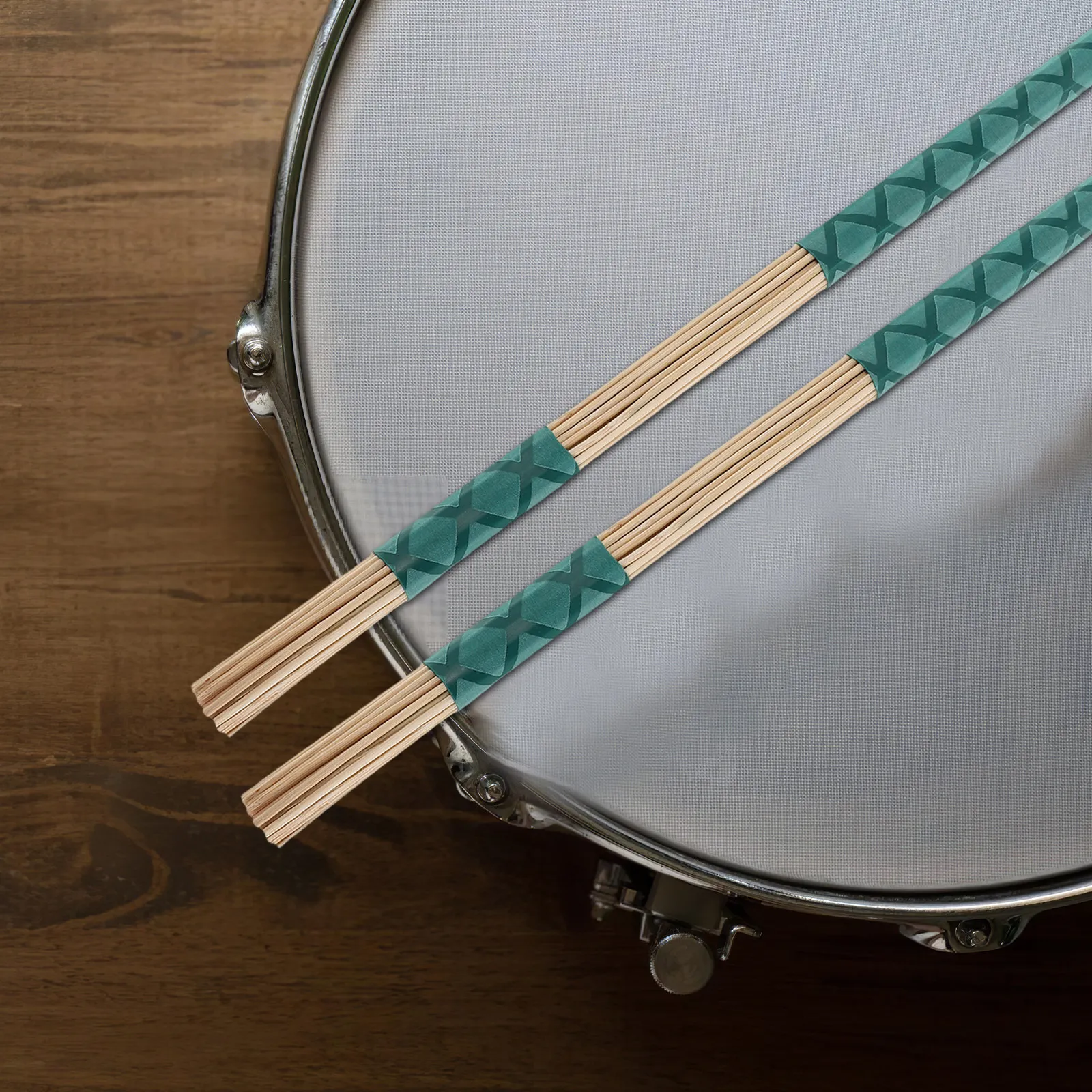Drum Brushes 2 Pairs with Comfortable Rubber Handles 36 Wire Bundle for Jazz Snare Practice Acoustic Drums