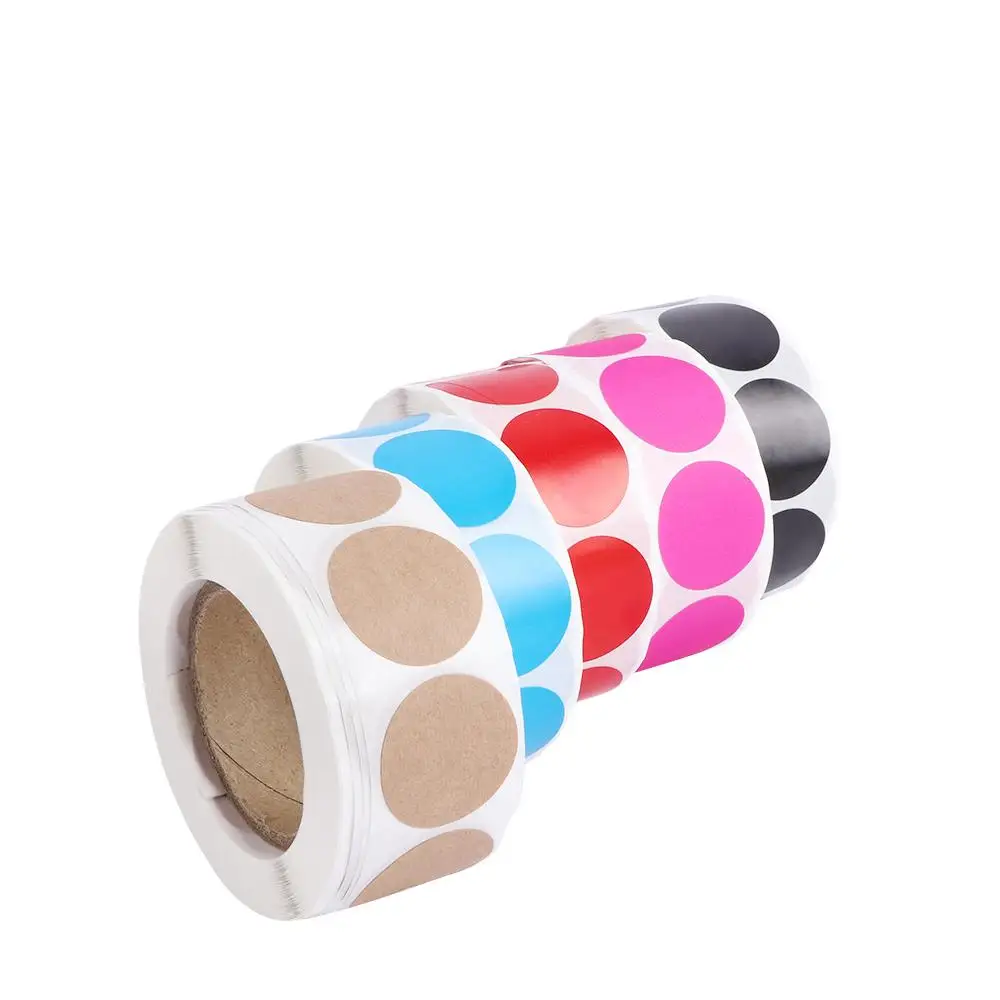 1 Inch Stationery Round 500 Pcs /Roll Green Mark stickers Dot Labels Stickers Color Labels Stickers Chroma Label Stickers