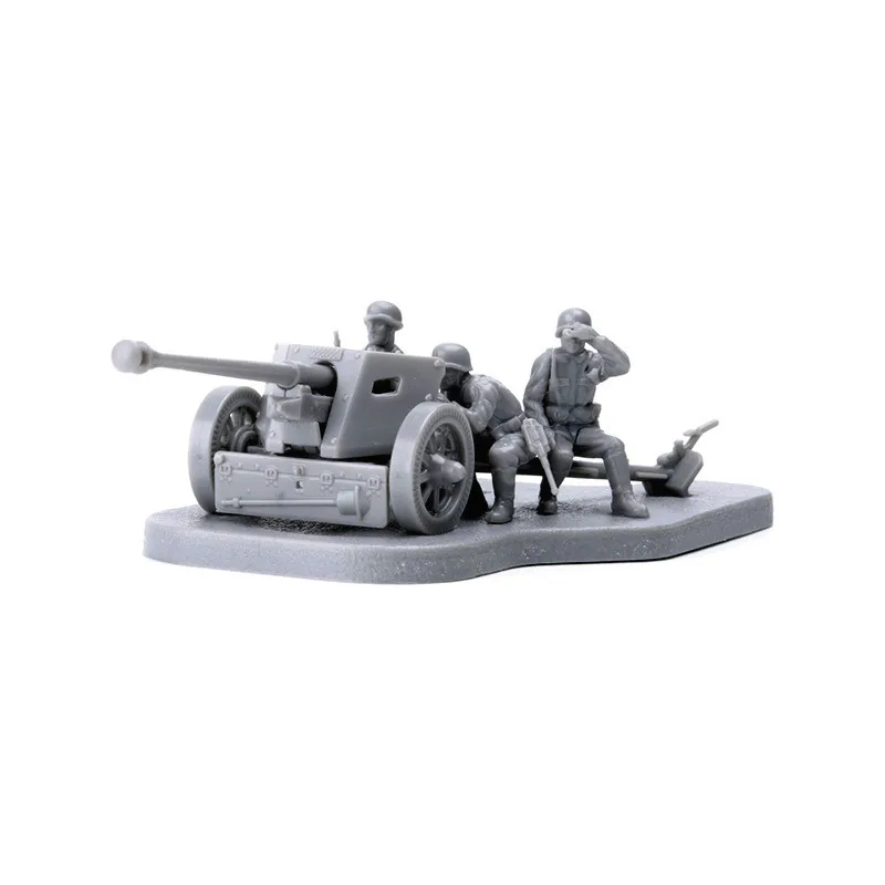 4d 1/72 Pak40 Anti Tanque Arma Montagem Puzzelmodel Militar Soldado Cena Brinquedos Cadeau Voor Jongens A43
