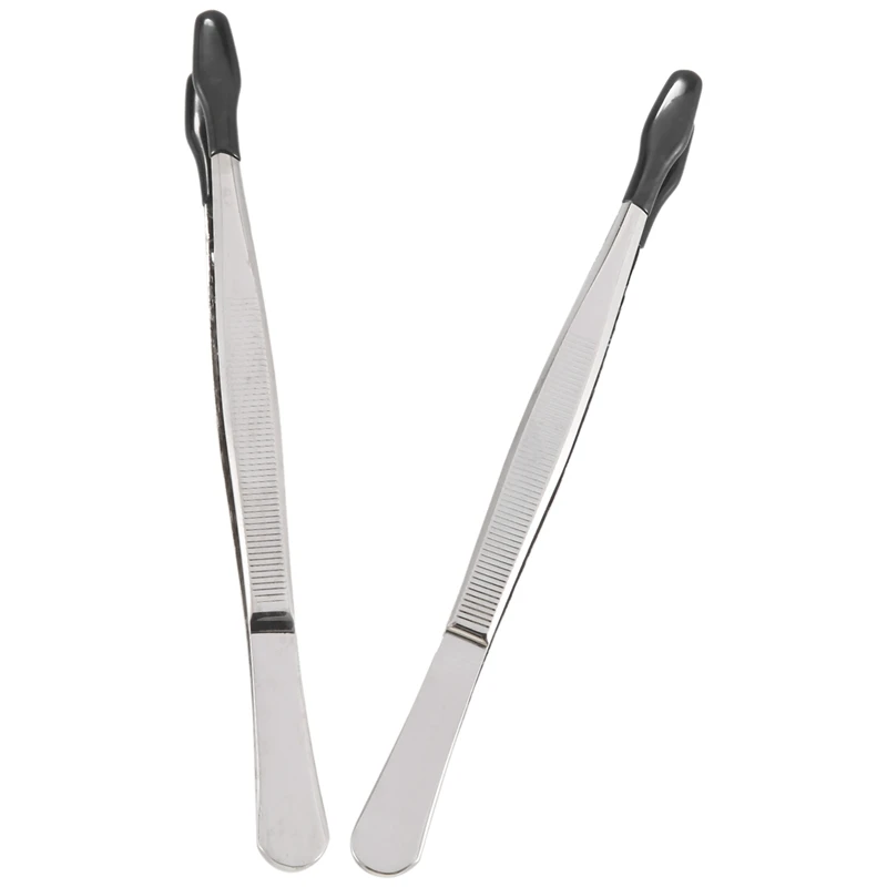 2 Pieces Of Rubber Tip Tweezers PVC Silicone Precision Tweezers Laboratory Industrial Hobby Craft Tweezers Tool