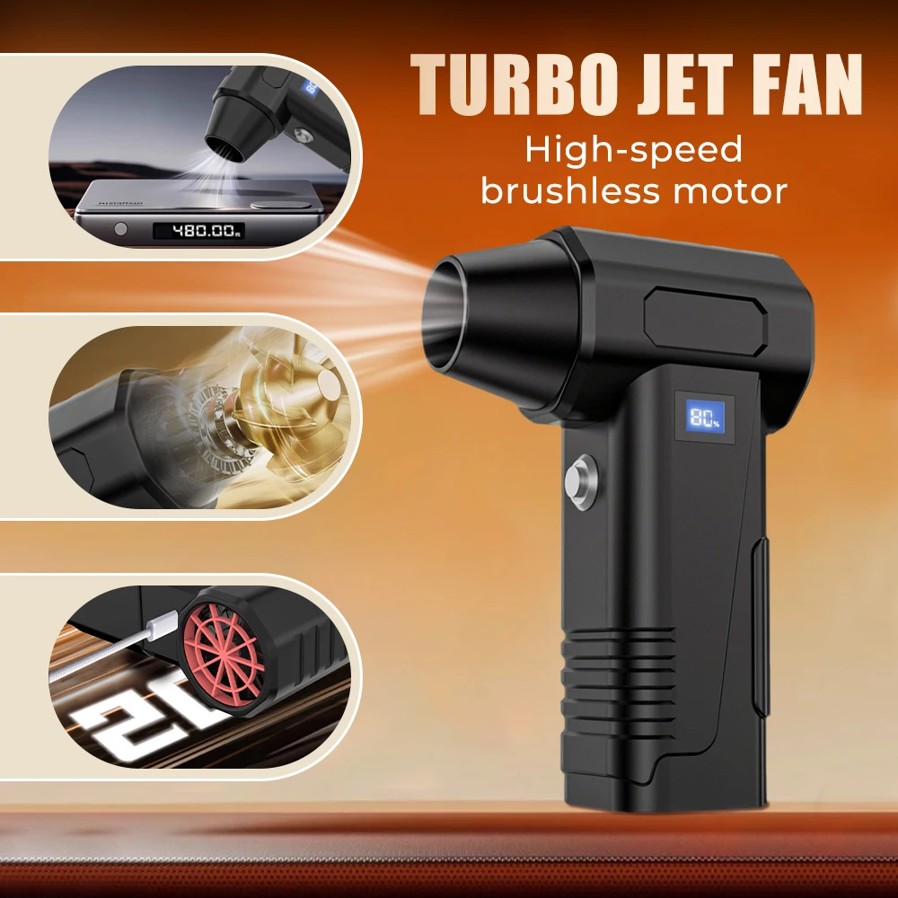 New Jet Fan Strong Portable Power Handheld Dust Elimination Computer Hurricane Storm Source Turbo Jetfan Vacuum Dust Cleaner