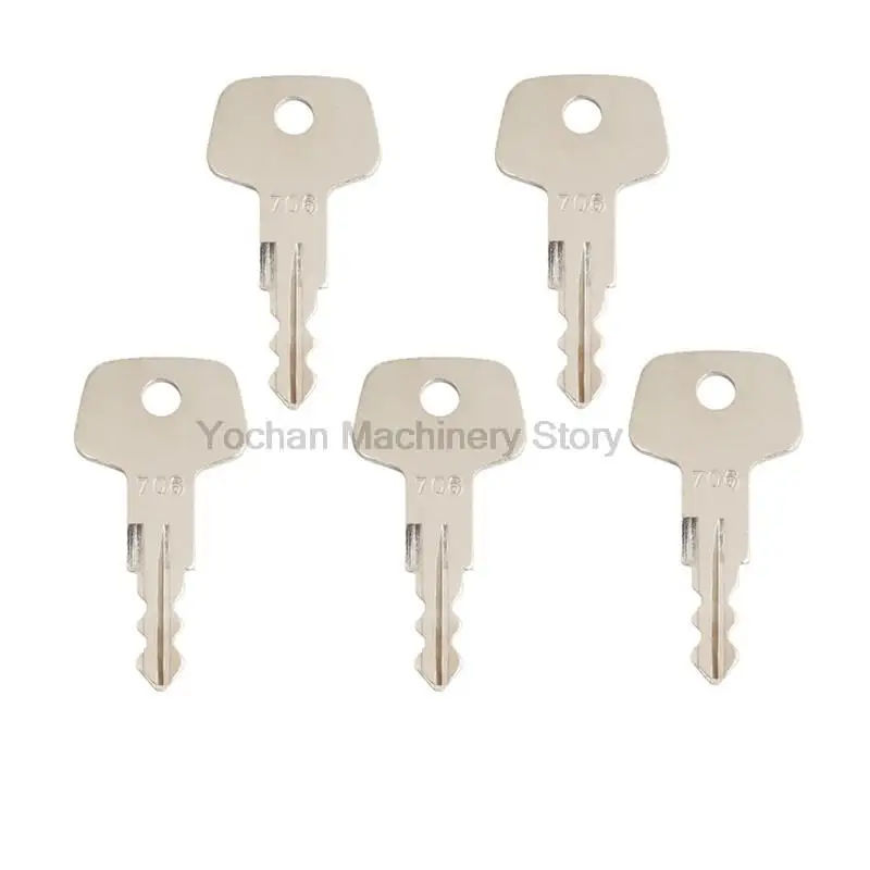 

5 Pcs 706 Key For Liebherr Excavator Loader Industrial Construction Heavy Equipment Fuel Cap J2 Free Shipping