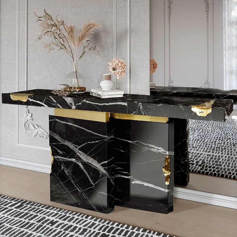 Luxury and minimalist marble foyer, table, foyer, entrance for household use, wall facing table, art senior designer