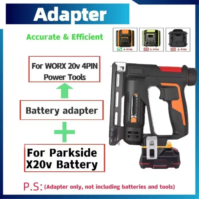 

Electric Drill Accessories For Lidl Parkside X20V Li-ion Battery Convert To For Worx 20V Lithium Battery Power Tools Converter