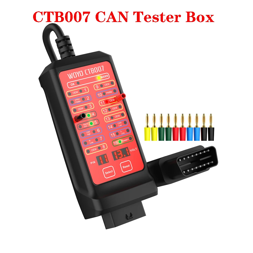 WOYO CTB007 CAN Tester Pin Settings Diagnostic Tool OBD2 16Pin Break Out Box Communication Detection Auto ECU Diagnosis Scanner