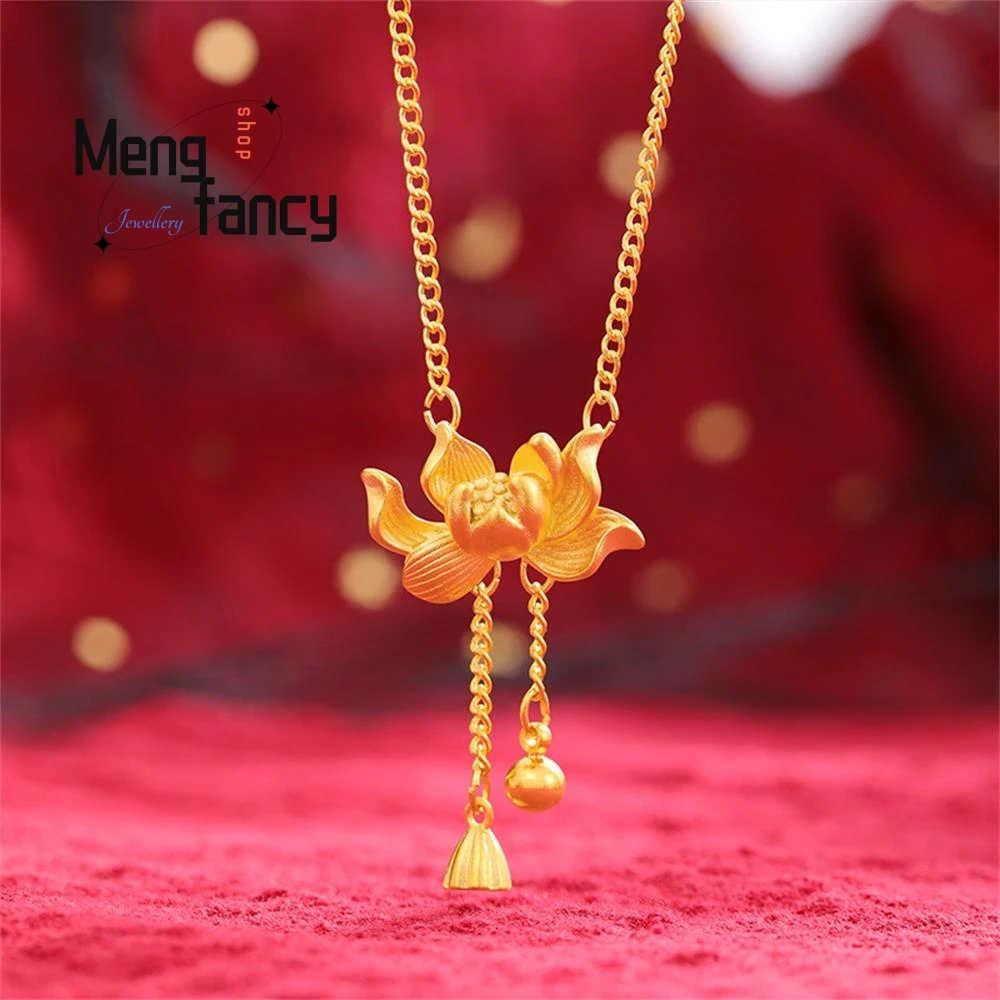 

Vietnam sand gold lotus two exquisite necklace women's lotus simple temperament tassel chain luxury Necklace