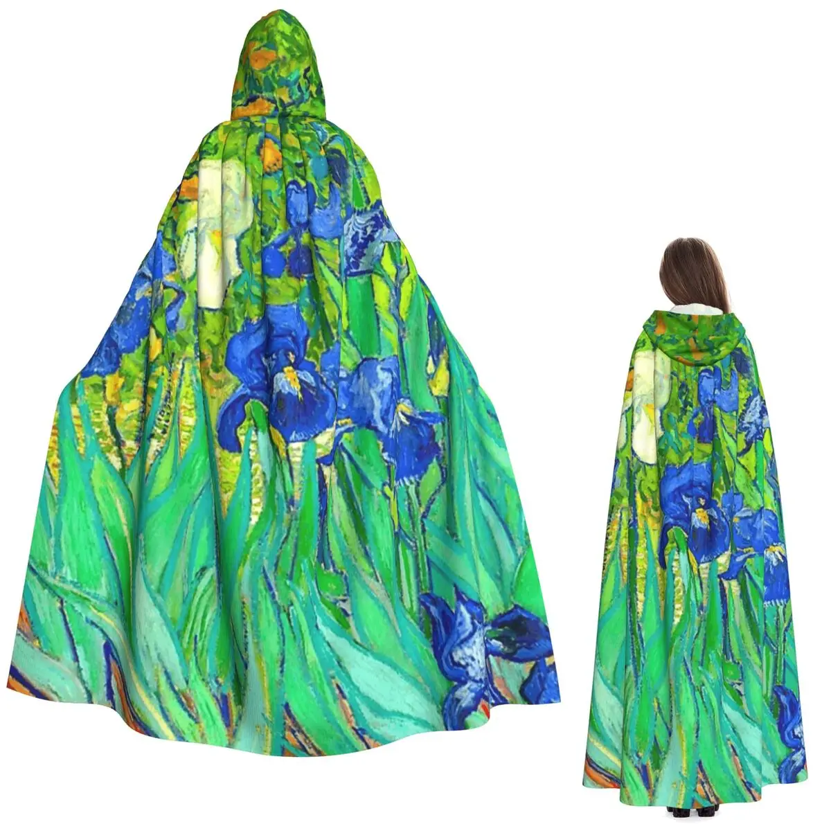 

Длинный плащ с капюшоном «Ирисы» Винсента Ван Гога, костюм ведьмы, средневековый костюм, накидка для косплея, для Хэллоуина, для взрослых, унисекс