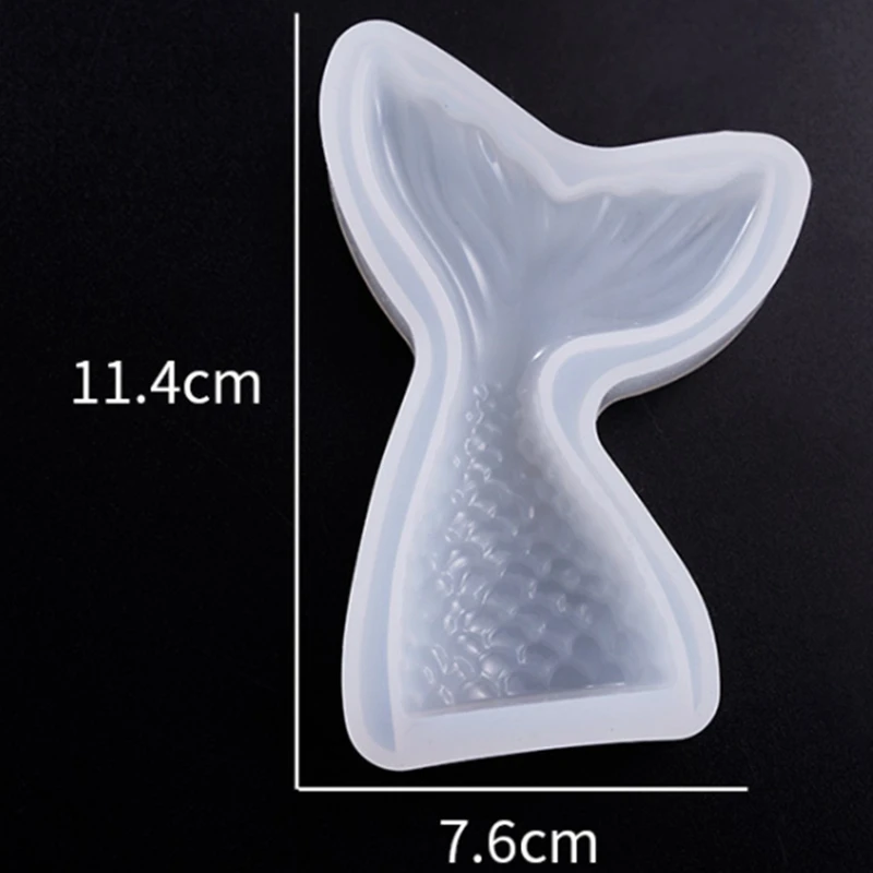 Silicone Mermaid Tail Epoxy Resin Mold, DIY Craft Making, Decorações Caixa de Telefone, Chaveiros, 3Pcs