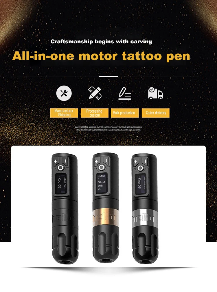 2023 Hot Sale Wireless Tattoo Pen Machine Kit Coreeless Motor Permanent Makeup High Capacity Battery Tattoo For Body Art