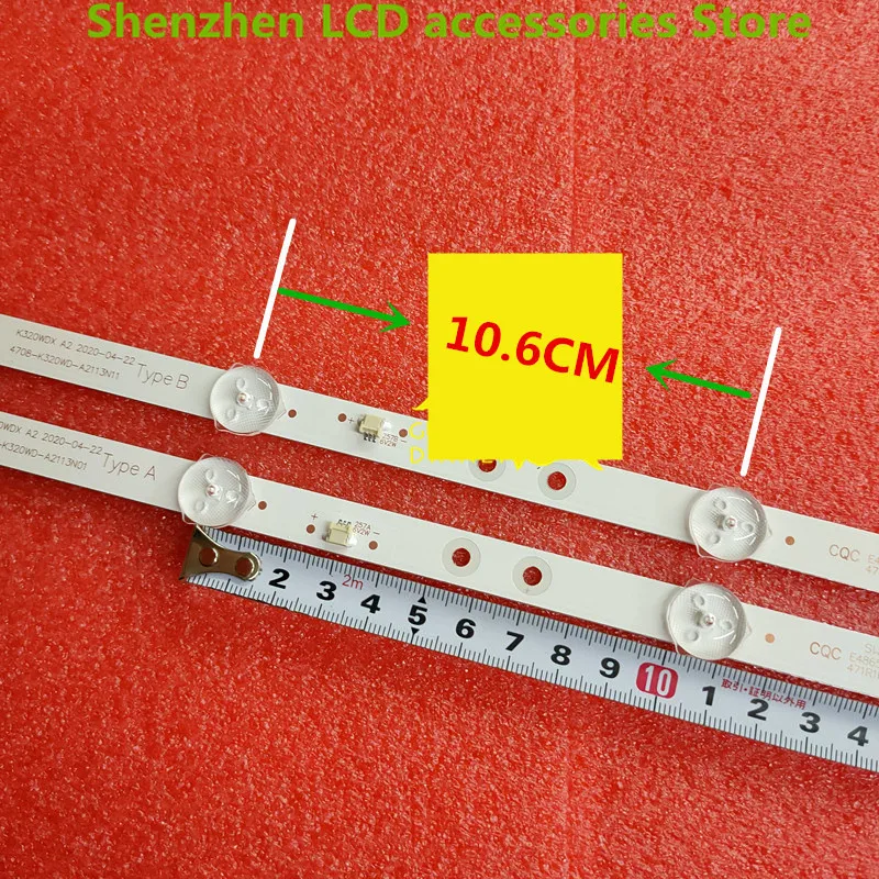 4ชิ้น/ล็อตสำหรับ2T-C32ACSA LCD Backlight บาร์4708-K320WD-A2113N11/01 K320WDX A2 100% ใหม่2PCS + 2PCS B 6V 585มม.