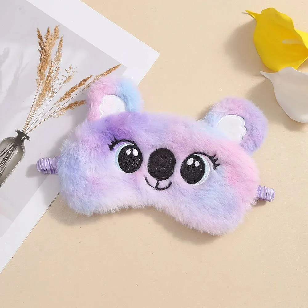 Plush Anime Eye Mask Sleeping Cute Koala Kids Sleep Mask Cartoon 3D Eye Cover Eye Blindfolds Travel Eye Band Shade Rest Eyepatch