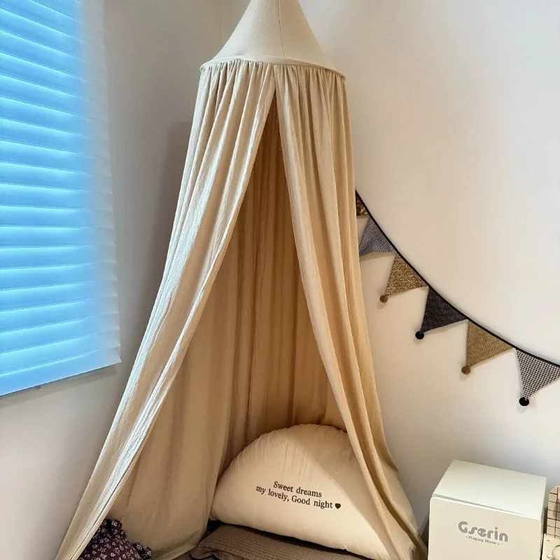 Kids Bed Mosquito Net Indoor Ceiling Hanging Dome Shade Aesthetic Curtain Room Corner Decor Elegant Bed Curtain Home Furniture
