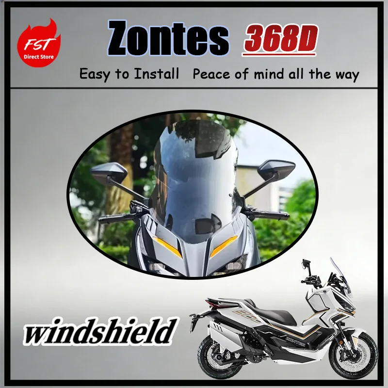 FOR Zontes 368D Touring Windscreen Extended Raised Modified Thickened Anti-Scratch Anti-Yellow Accessories for Motorcycles