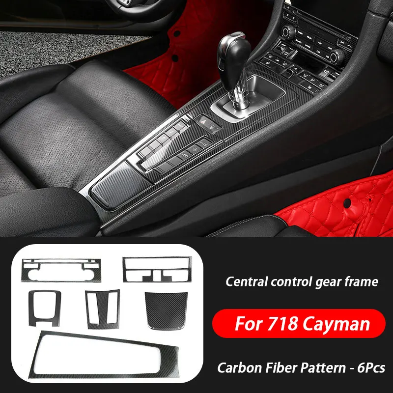 Stainless Steel Car Interior Modification Central Control Gear Panel Frame Water Cup Frame For Porsche 718 Cayman Boxster