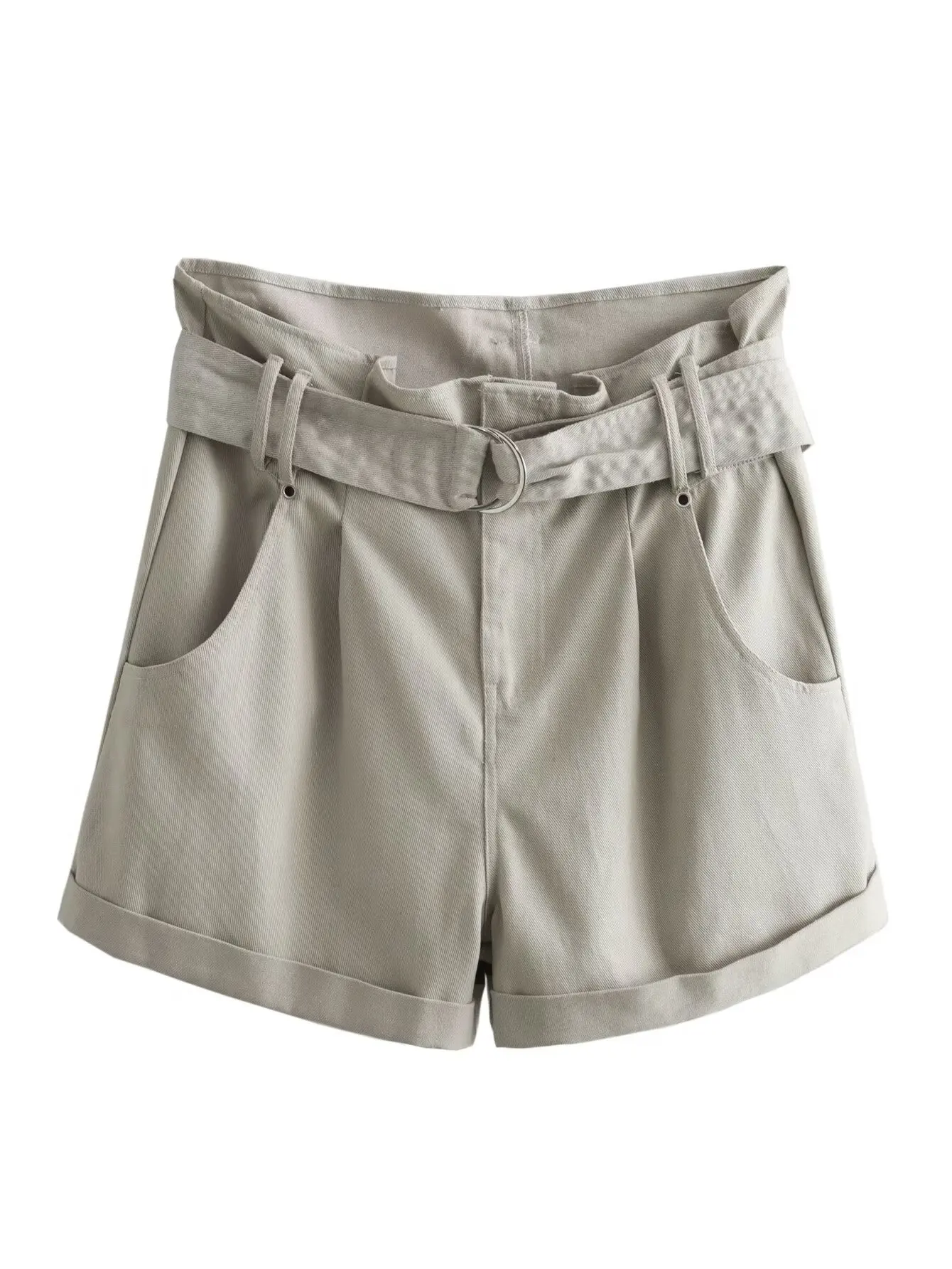 Women's Shorts High Waisted Shorts With Belt Stylish Suit Shorts With Side Pockets Spring And Summer Thin Pants