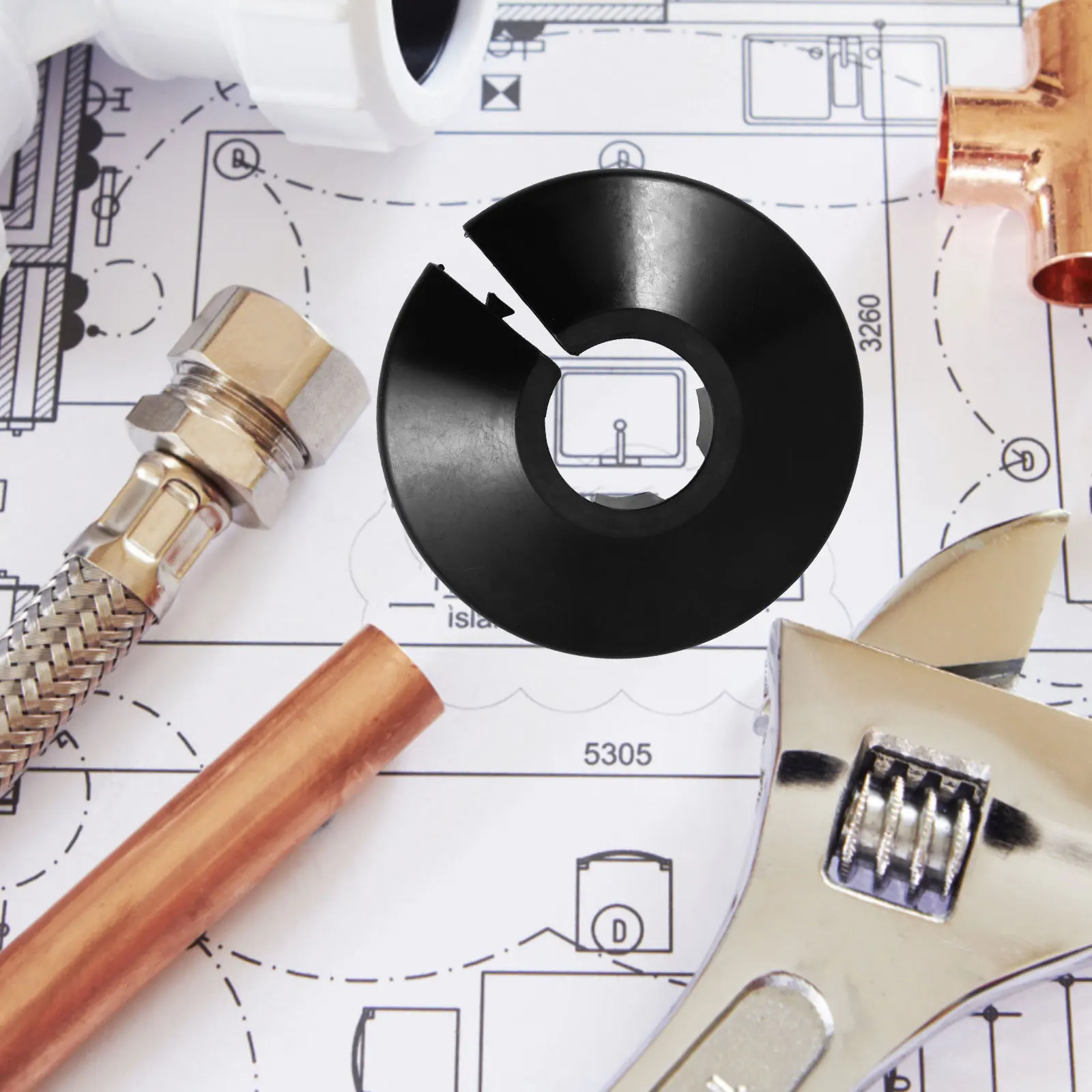 10 قطعة غطاء الأنابيب الديكور البلاستيك السباكة تركيبات غطاء للحمام المبرد صمام صنبور إخفاء الأنابيب يغطي #4