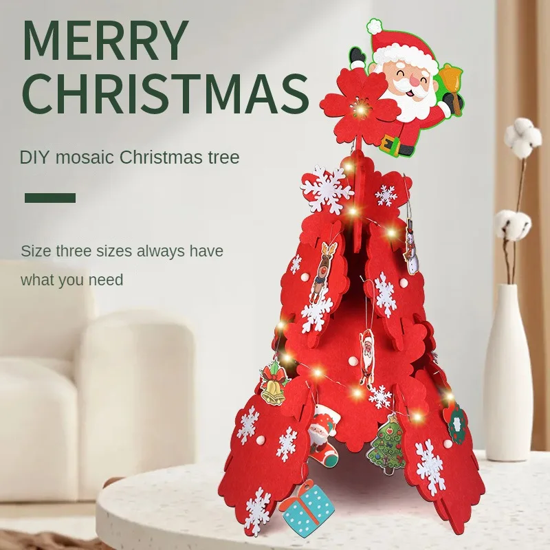 Felt Christmas Tree Children's Puzzle DIY Handmade Splicing 3D Decoration Christmas Atmosphere Gift Decoration New Product