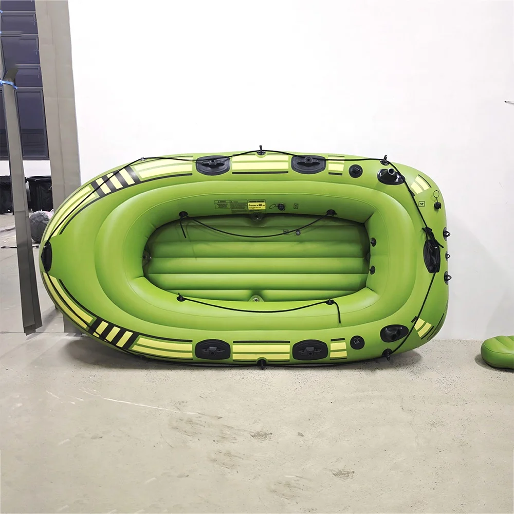 الثقيلة نفخ بولي كلوريد الفينيل دواسة قارب الصيد 4 غرف الهواء ملحومة أقفال المجذاف انتزاع مقابض القوس حبل-تصميم رياضي لاستخدام الشاطئ