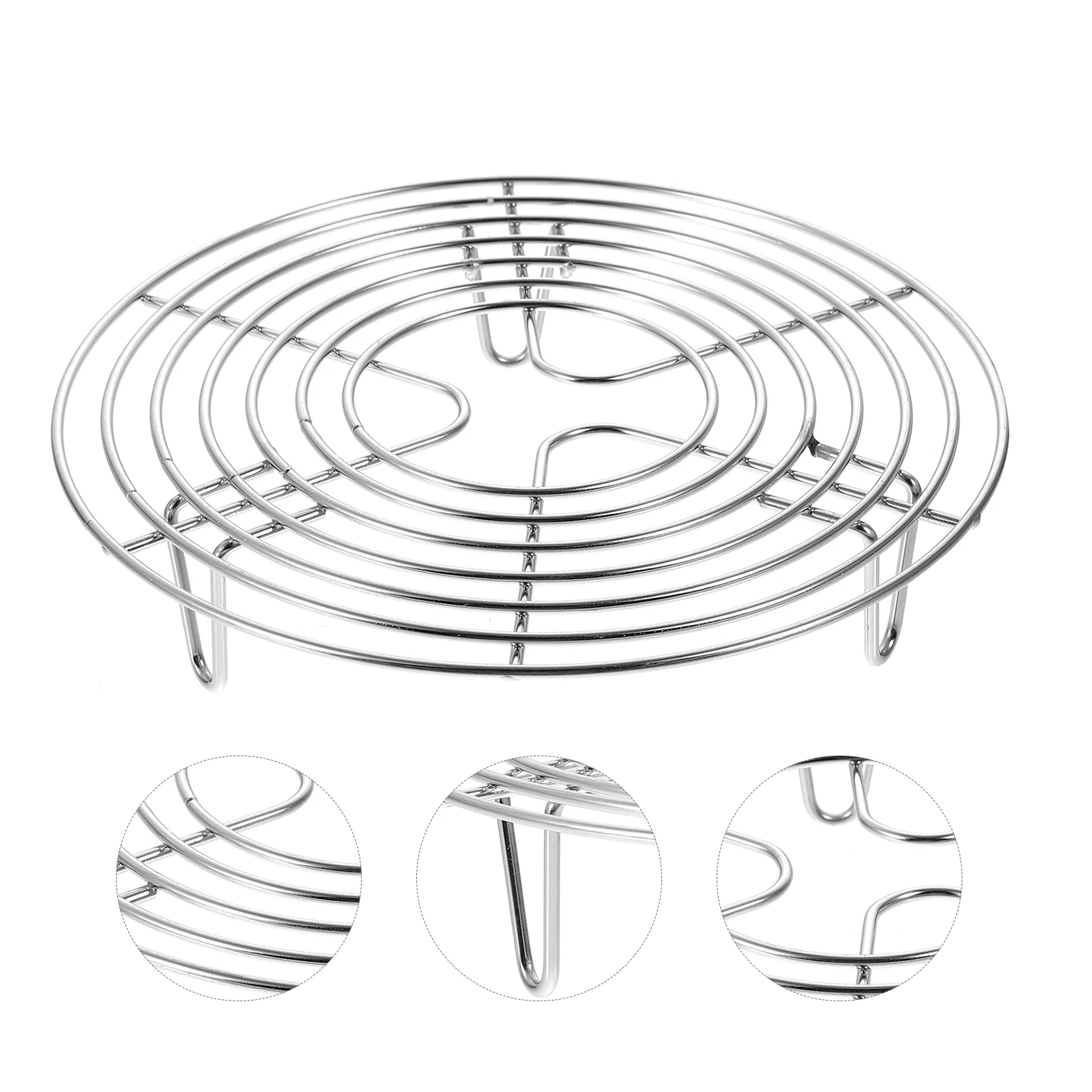 

304 Stainless Rice Cooker Steamer Rack 20x4cm Cooking Steam Rack High Foot Round Stand Baking Cooking Steam Cooling
