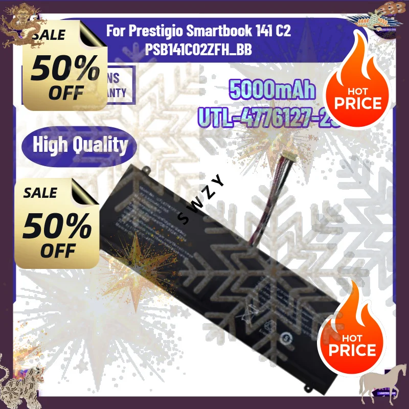 SWZY  High Quality 5000mAh UTL-4776127-2S Laptop Battery for Prestigio Smartbook 141 C2 PSB141C02ZFH_BB NEW