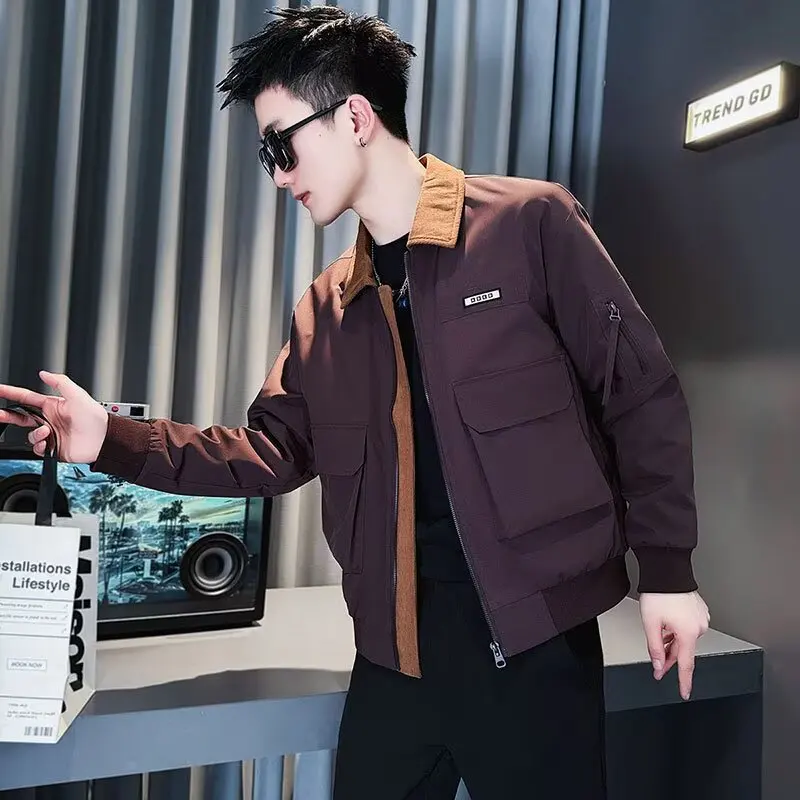 

Высококачественный модный брендовый джет из сращенной кожи, мужской весенне-осенний новый крутой мотоциклетный байкерский джет, мужская верхняя одежда