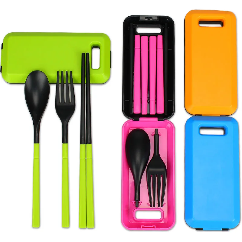 

3Pcs Travel Folding Spoon Fork Chopsticks Cutlery Set Portable Camping Tableware Food Grade Plastic Dinnerware for Picnic