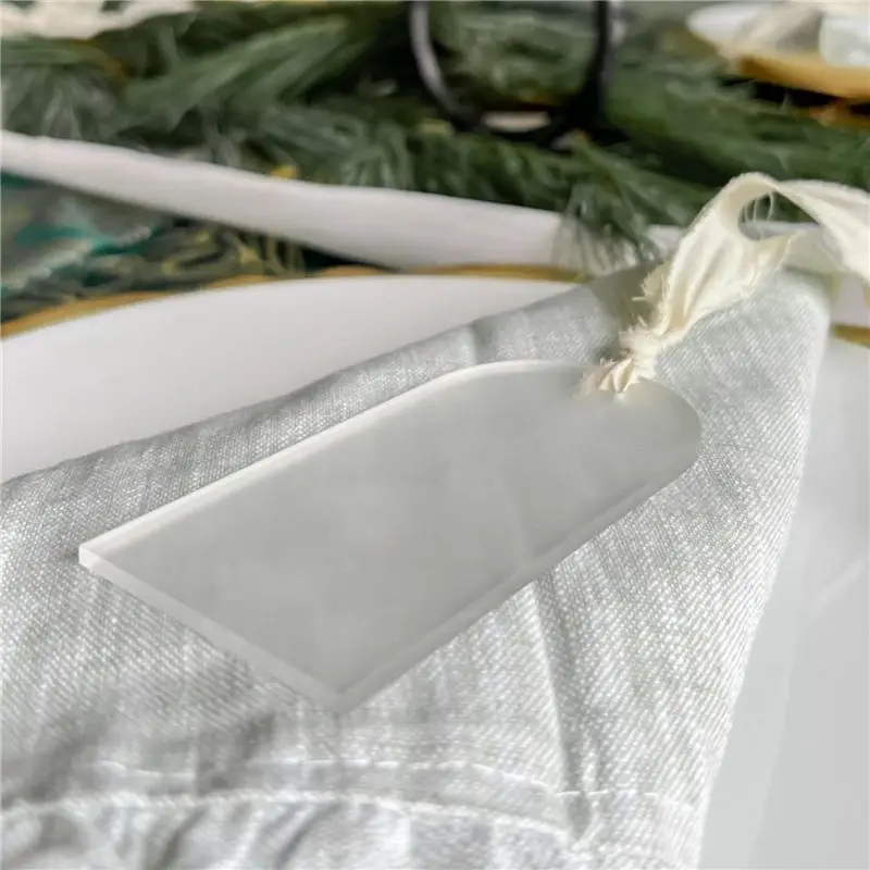 AS60-180PCS Frosted Acrylic Wedding Blank Place Card Clear Arch Gift Tag Name Plate Seating Chart DIY Mark Place For Party - view 4