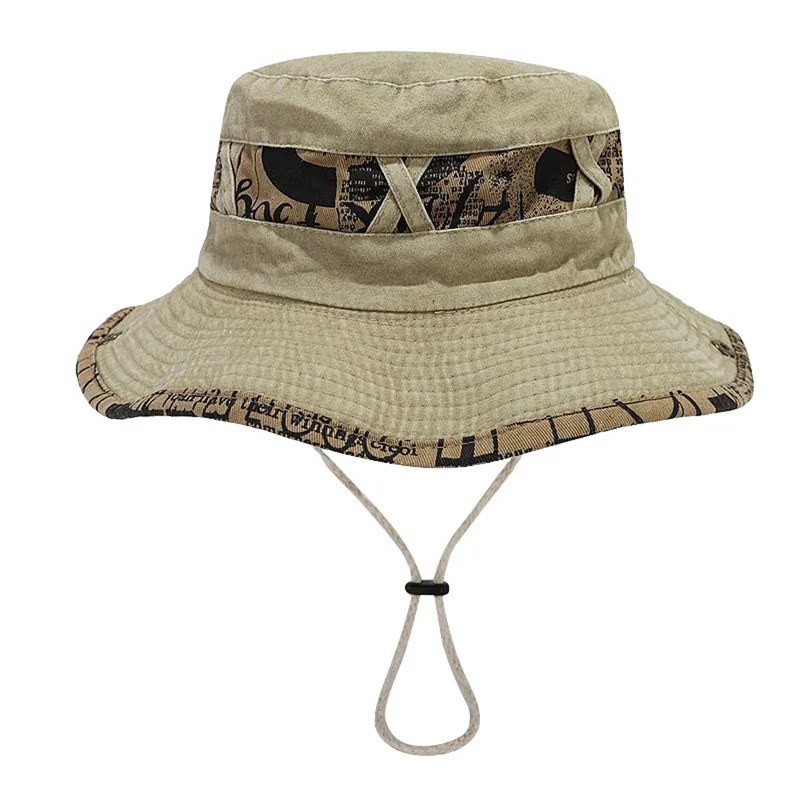 4 Colors Wide Brim Sun Hat for Men Women Outdoor UV Protection Safari Hat Lightweight Western Style Bucket Hat