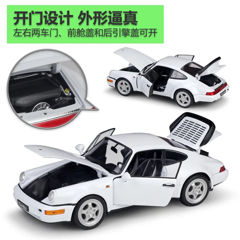 WELLY 1:18 Porsche Porsche 964 Turbo Simulation Alloy Car Model Collection For Children Festive Funny Gifts Kids Cool Cars Toys