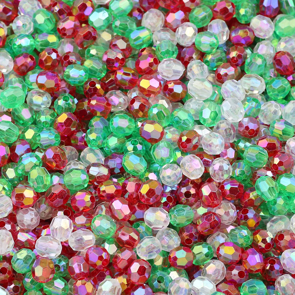 Acryl Weihnachten Farbe Transparent AB Farbe Facettierte Ovale Spacer Perlen 100-400 stücke 8mm Für Schmuck Machen DIY armbänder Halsketten