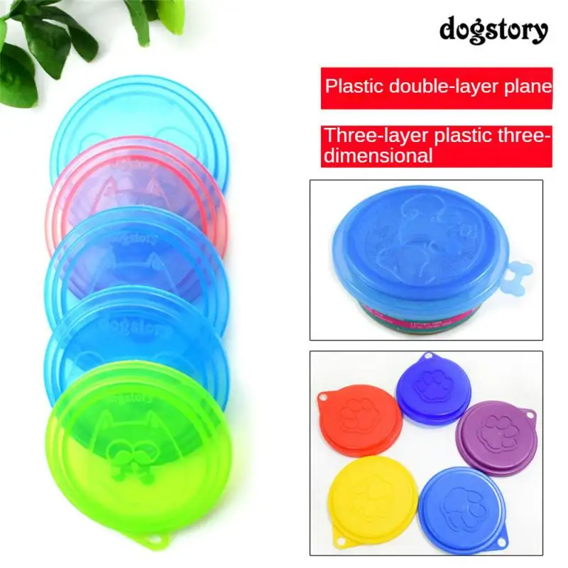 2PCS 3-In-1 Pet Food Can Plastic Lids Caps For Tins Universal Dog Cat Puppy Can Lid Seal Cover Pet Supplies Can Lid For Tins