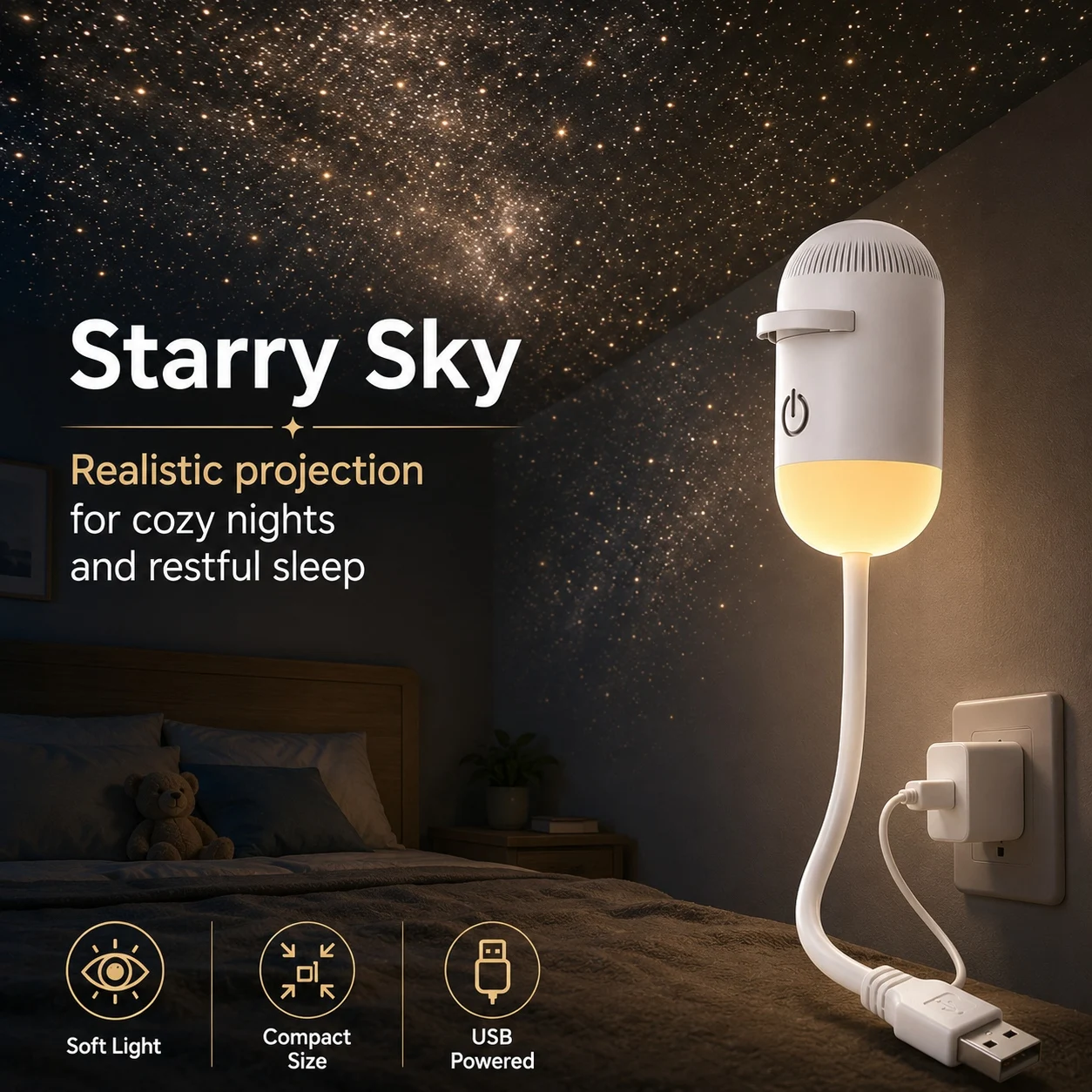 Drawing Projector Kids - Projetor de Estrelas LED USB Mini