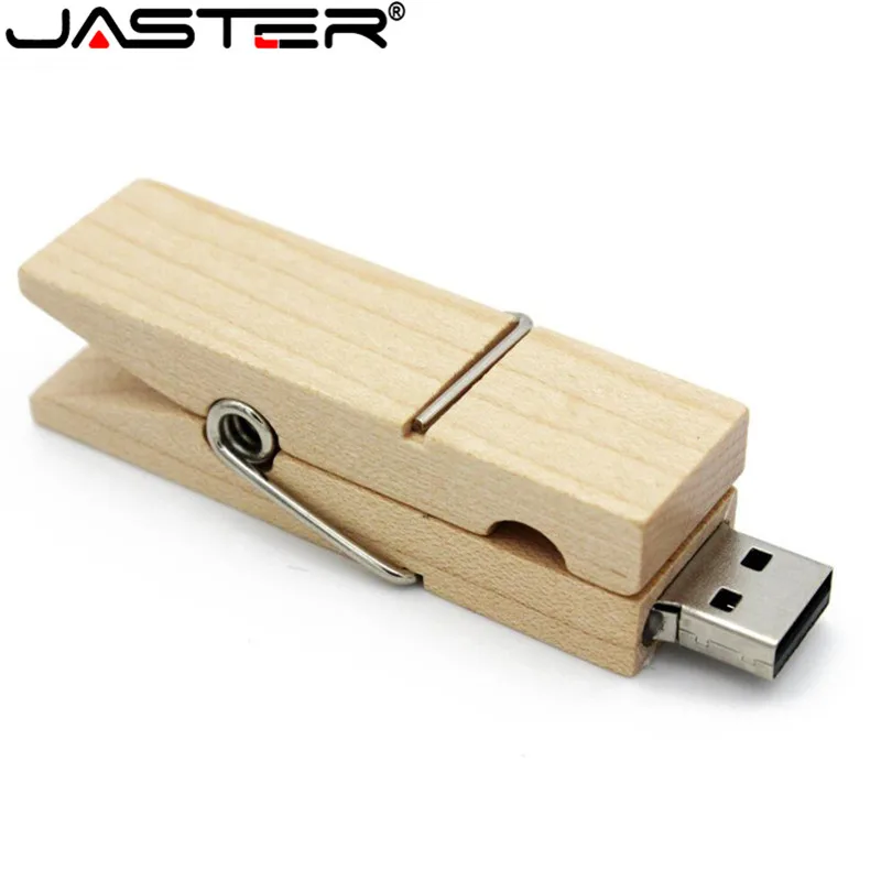 Jaster Houten Clip Usb Flash Drive Pendrive 4Gb 16Gb 32Gb 64Gb 128Gb Memory Stick Pensenality gift 1Pcs Gratis Custom Logo