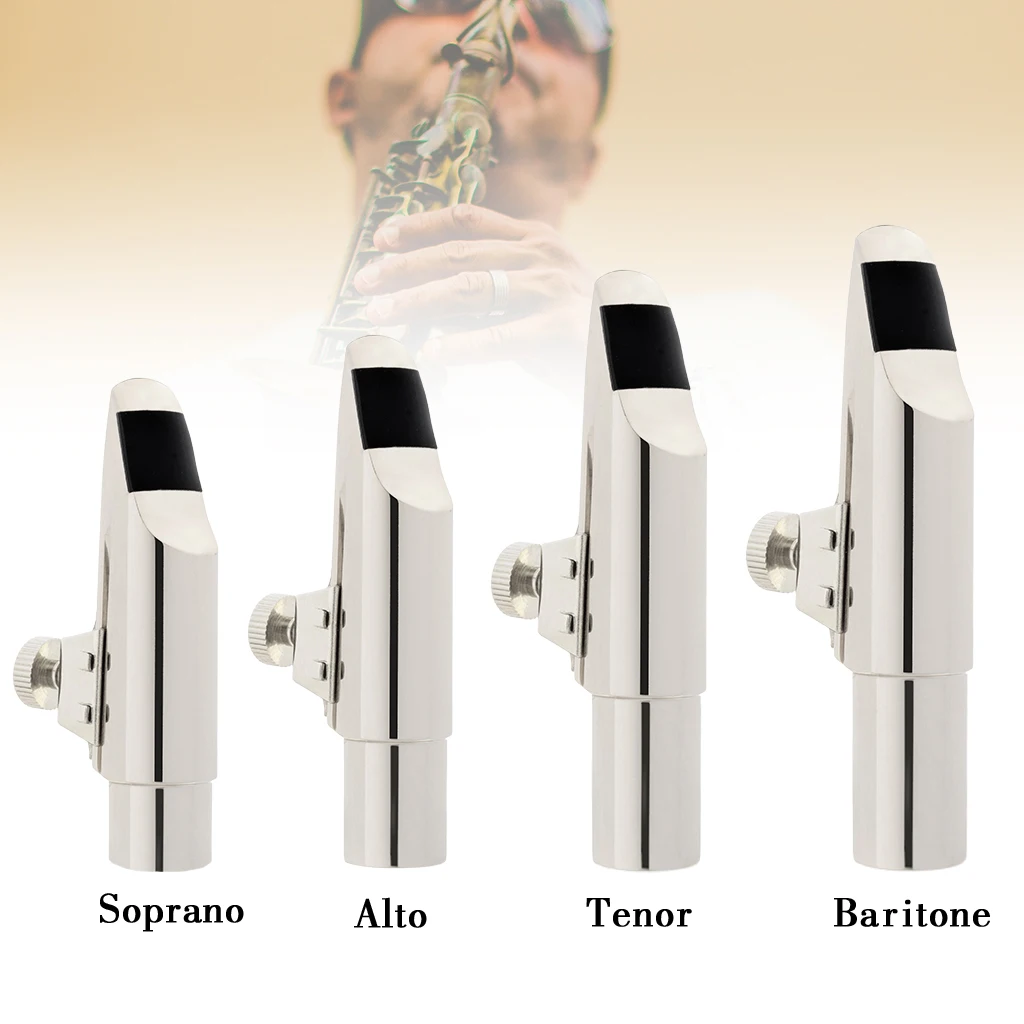 LOMMI Soprano/Alto/Tenor/Baritone Saxophone Mouthpiece Size 5/6/7/8/9 Sax MTP Cap Ligature Silver Color Sax Accessories