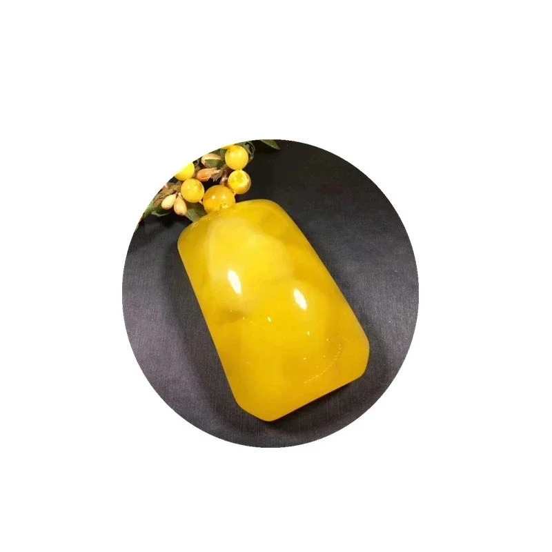 Natural Baltic Amber Pendant Necklace Women Sweater Chain Real Beeswax Rectangular Pendants Fashion Charm Jewellery Lucky Amulet